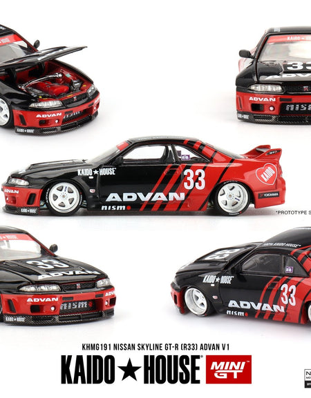 (Pre-order) Kaido House x Mini GT Nissan Skyline GT-R (R33) Kaido Works ADVAN
