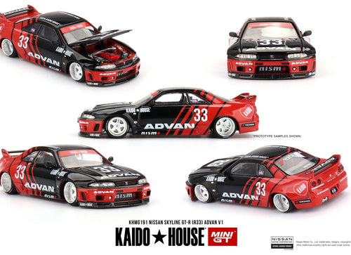 Load image into Gallery viewer, (Pre-order) Kaido House x Mini GT Nissan Skyline GT-R (R33) Kaido Works ADVAN
