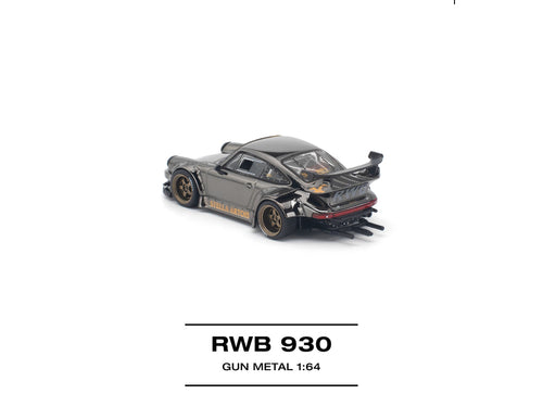 Load image into Gallery viewer, (Pre-order) POPRACE 1/64 - RWB 930 GUN METAL Opening Rear Engine Cover
