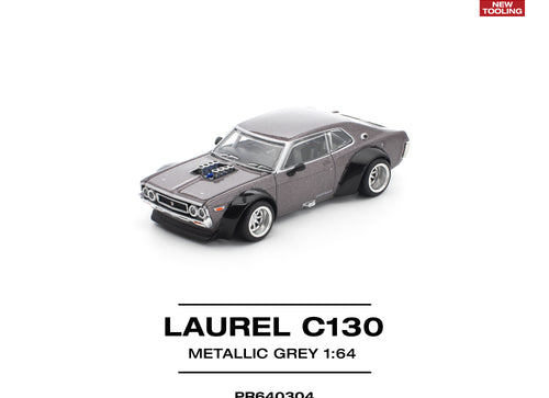 Load image into Gallery viewer, (Pre-order) POPRACE 1/64 LAUREL C130 METALLIC GREY (NEW TOOLING) Diecast Model
