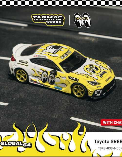 Load image into Gallery viewer, Tarmac Works 1:64 Toyota GR86 MOONEYES Diecast Model Car
