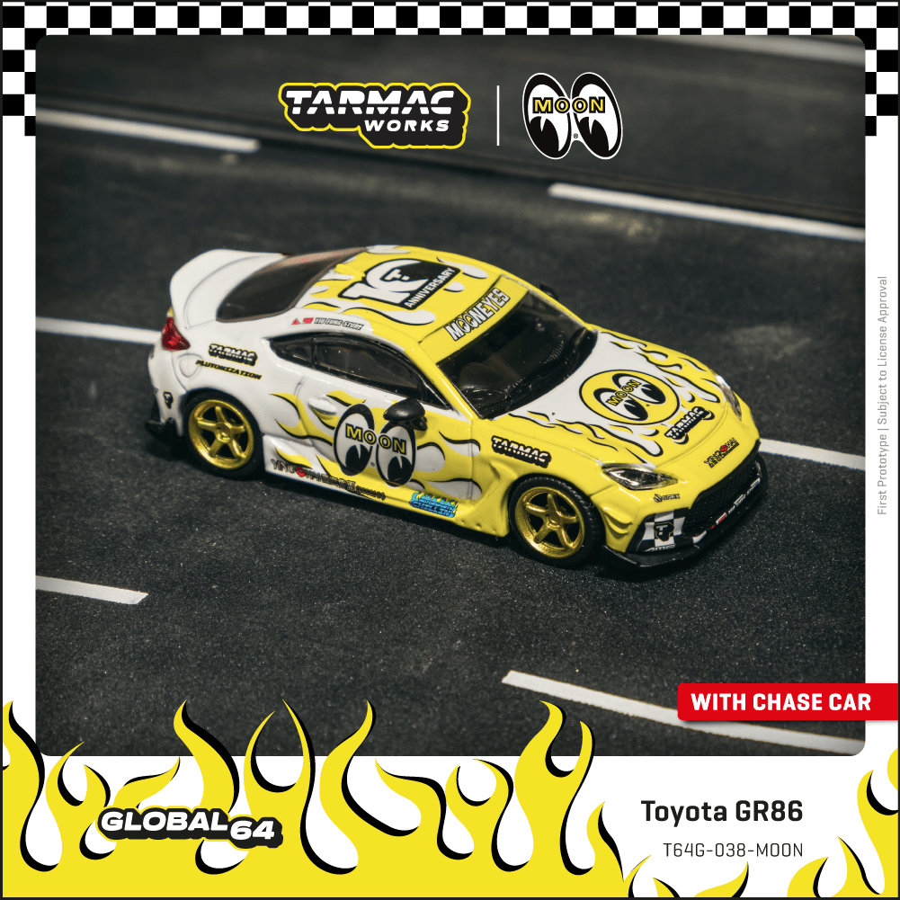 Tarmac Works 1:64 Toyota GR86 MOONEYES Diecast Model Car
