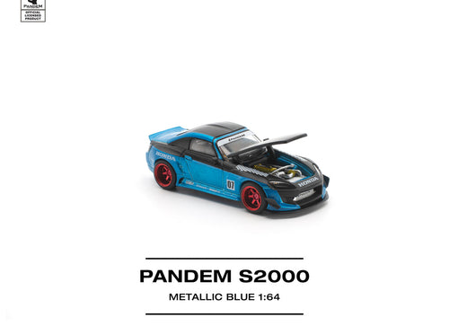 Load image into Gallery viewer, (Pre-order) POP RACE 1/64 PANDEM S2000 METALLIC BLUE Diecast Model Car
