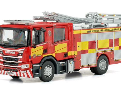Load image into Gallery viewer, Tiny City UK27 Model Truck Scottish FRS Emergency One Scania Pump Ladder
