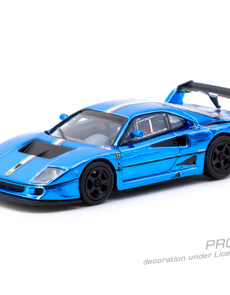 (Pre-order) Tarmac Works 1/64 Ferrari F40 LM Chrome Blue Diecast Model Car