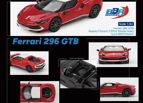 Load image into Gallery viewer, (Pre-order) BBR 1/64 Ferrari 296 GTB Asseto Fiorano F2004 Tribute livery Model
