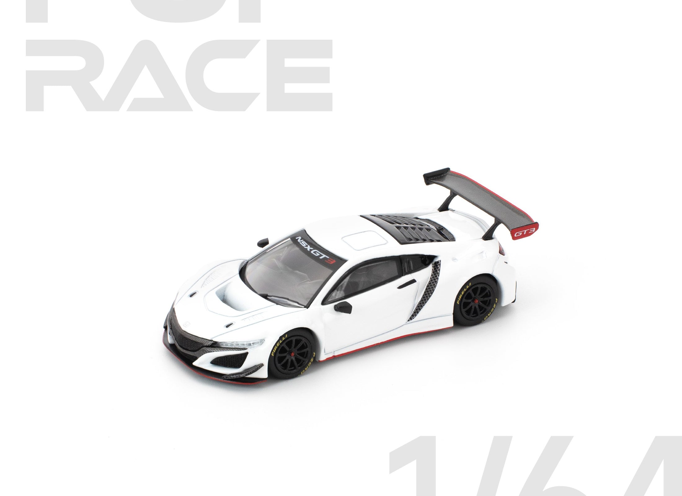 POPRACE 1/64 HONDA NSX GT3 EVO22 - WHITE Diecast Model Car