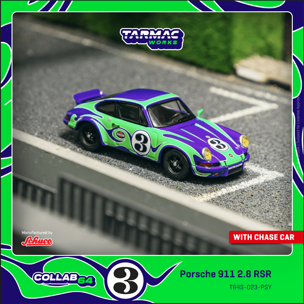 (Pre-order) Tarmac Works 1:64 Porsche 911 2.8 RSR  Psychodelic Diecast Model Car