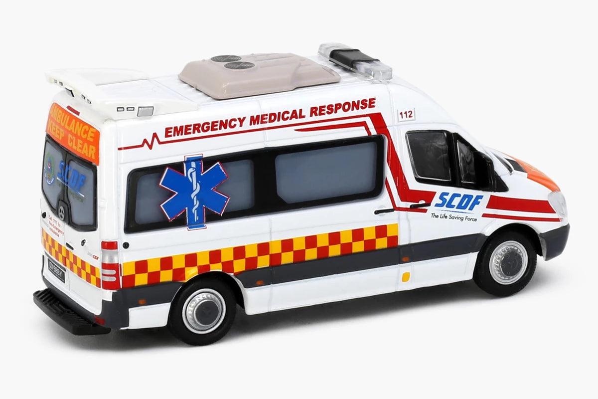 Tiny City SG2 Die-cast Model Car Mercedes-Benz Sprinter SCDF Ambulance (QX988Y)