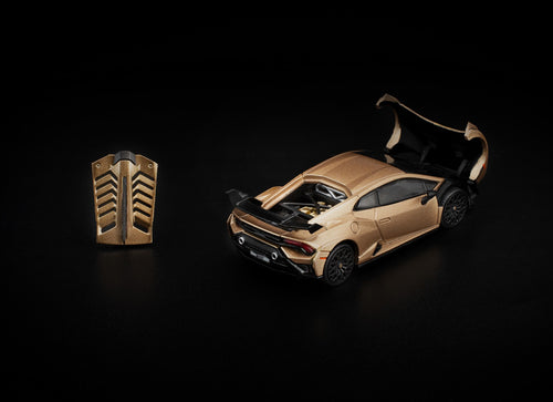 Load image into Gallery viewer, (Pre-order) POPRACE 1/64 LAMBORGHINI HURACAN STO MATTE GOLD #PR640413 Model Car
