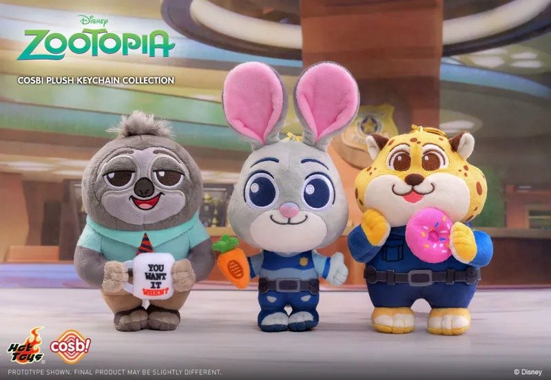 Hot Toys Disney Zootopia 2 Series Cosbi Plush Keychain Collection Set of 6