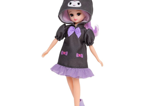 Load image into Gallery viewer, Takara Tomy Licca-chan Kuromi Roomwear Themed Loungewear and Slipper (NO DOLL)
