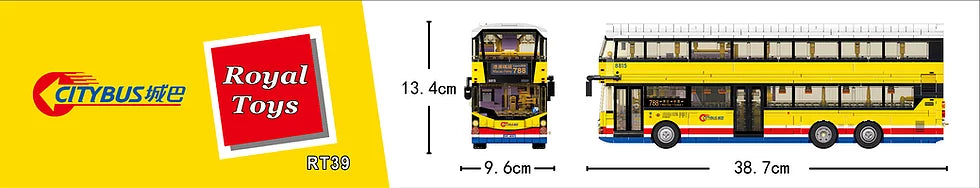 Royal Toys Building Blocks City Story Bricks RT39 : Hong Kong Citybus Volvo B8L