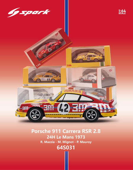 (Pre-order) Sparky 1/64 - Porsche 911 Carrera RSR 2.8 No.42 24H Le Mans 1973