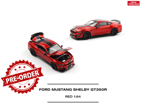 Load image into Gallery viewer, (Pre-order) POPRACE 1/64 - FORD MUSTANG SHELBY GT350R Diecast Model Car

