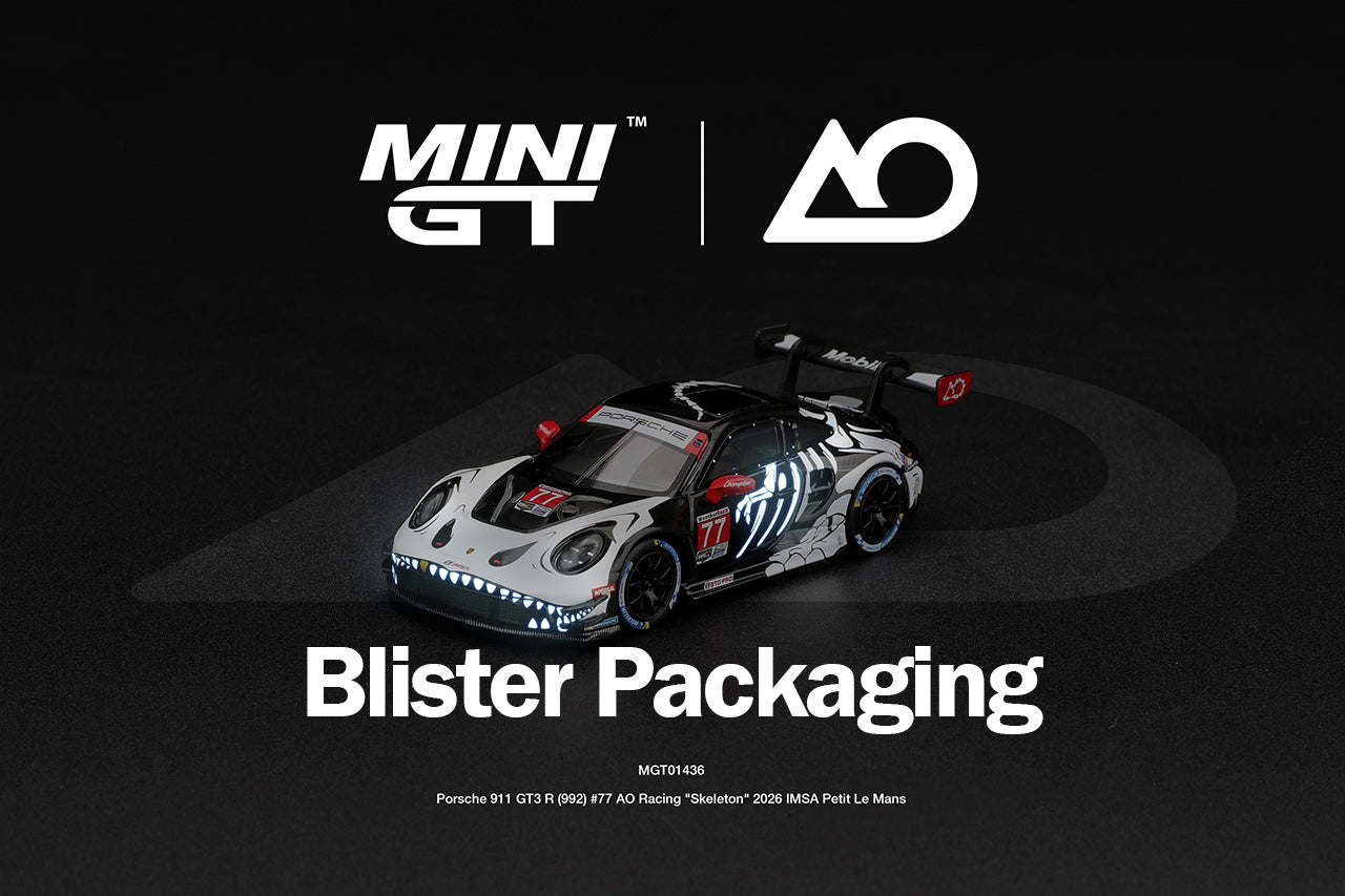 (Pre-order) Mini GT #1436 Porsche 911 GT3 R (992) #77 AO Racing Skeleton Rexy BL