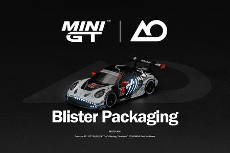 (Pre-order) Mini GT #1436 Porsche 911 GT3 R (992) #77 AO Racing Skeleton Rexy BL