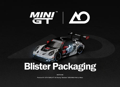 Load image into Gallery viewer, (Pre-order) Mini GT #1436 Porsche 911 GT3 R (992) #77 AO Racing Skeleton Rexy BL
