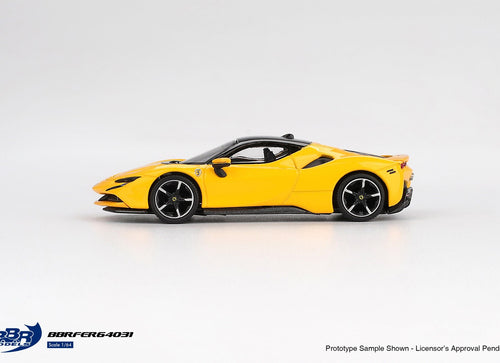 Load image into Gallery viewer, BBR 1/64 Ferrari SF90 Giallo Modena Diecast Model Car #BBRFER64031
