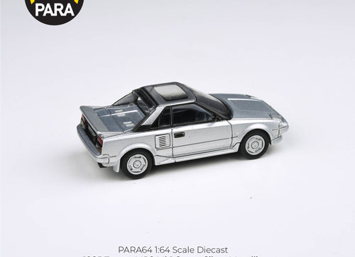 Load image into Gallery viewer, PARA64 1/64 1985 Toyota MR2 MK1 Super Silver Metallic - closed lights (RHD)
