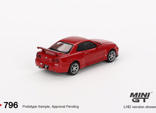 Load image into Gallery viewer, Mini GT#796 1/64 Nissan Skyline GT-R (R34) V-Spec Active Red RHD
