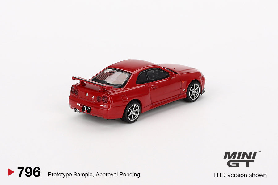 Mini GT#796 1/64 Nissan Skyline GT-R (R34) V-Spec Active Red RHD