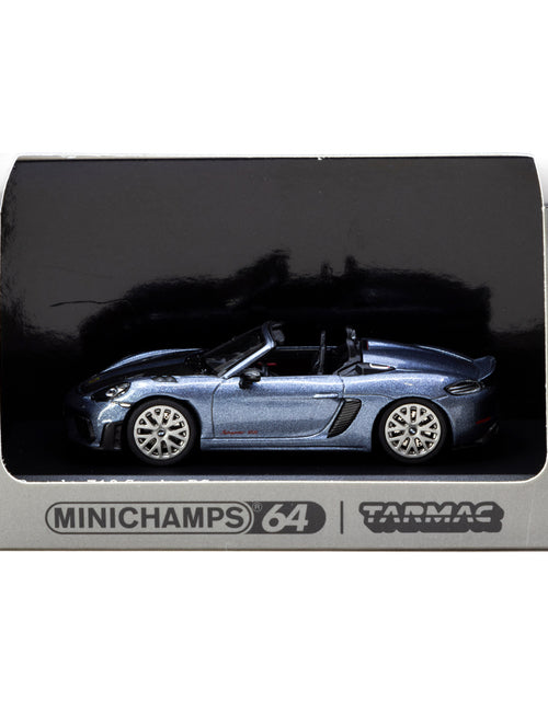 Load image into Gallery viewer, MINICHAMPS x Tarmac Works 1/64 Porsche 718 Spyder RS Vanadium Grey
