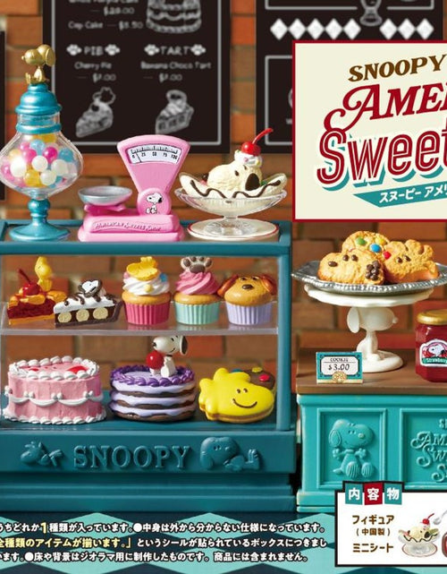 Load image into Gallery viewer, Re-ment Snoopy American Sweets Shop 8pcs Complete Box Full set of 8
