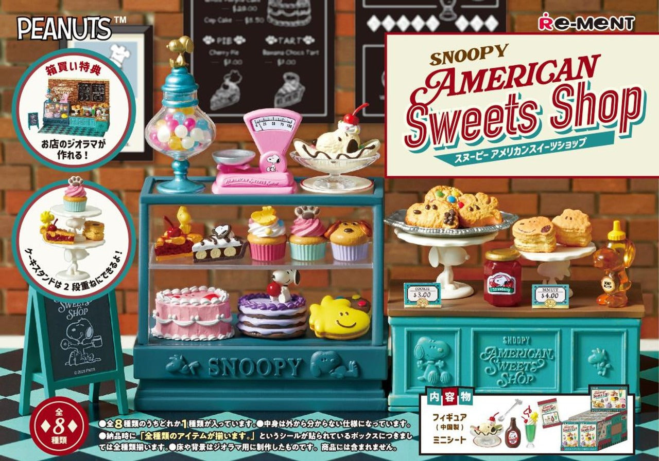Re-ment Snoopy American Sweets Shop 8pcs Complete Box Full set of 8