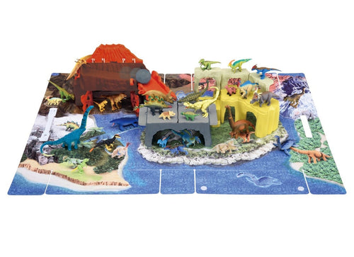 Load image into Gallery viewer, Takara Tomy Ania Dinosaur Battle World Map Playset with Case
