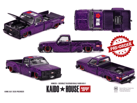 (Pre-order) Mini GT #291 Chevrolet Silverado Dually KAIDO Koi V1 Diecast Model