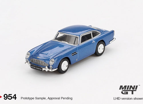 Load image into Gallery viewer, Mini GT #954 1/64 Aston Martin DB5 Sierra Blue RHD Diecast Model Car
