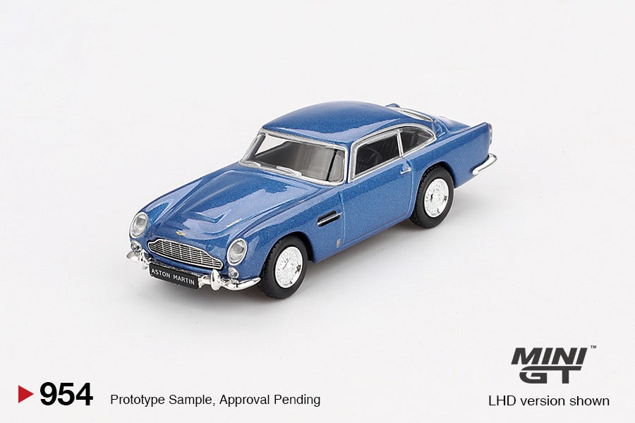 Mini GT #954 1/64 Aston Martin DB5 Sierra Blue RHD Diecast Model Car
