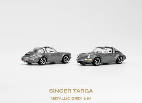 Load image into Gallery viewer, POPRACE 1/64 SINGER TARGA METALLIC GREY Diecaset Model Car
