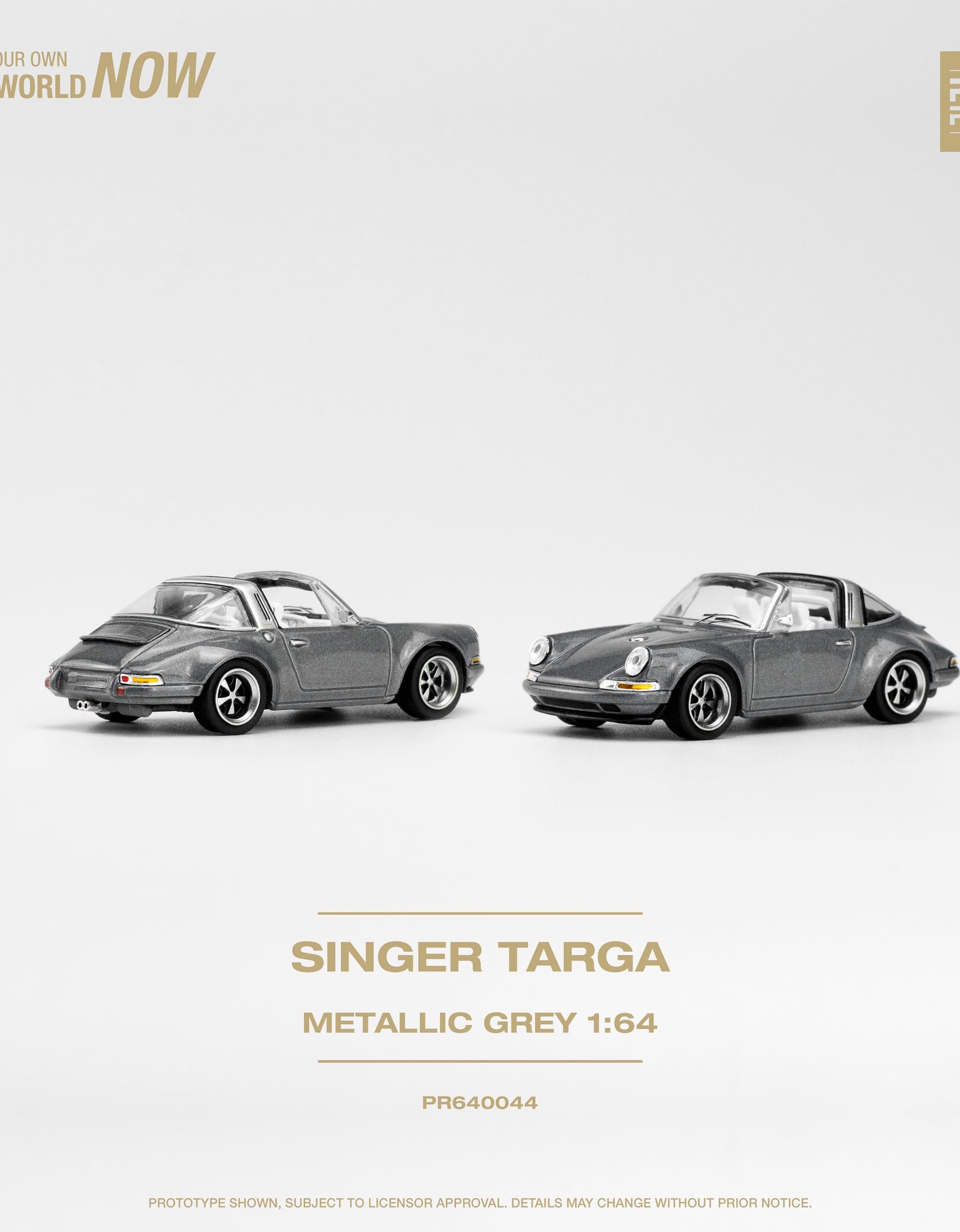 POPRACE 1/64 SINGER TARGA METALLIC GREY Diecaset Model Car