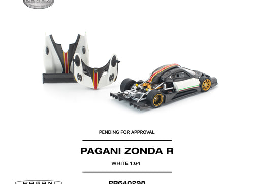 Load image into Gallery viewer, (Pre-order) POP RACE 1/64 PAGANI ZONDA R WHITE Diecast Model Car
