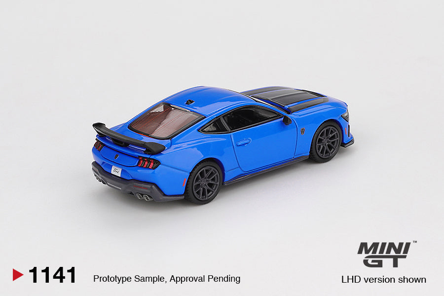 MINI GT #1141 Ford Mustang Dark Horse 2024 Grabber Blue LHD