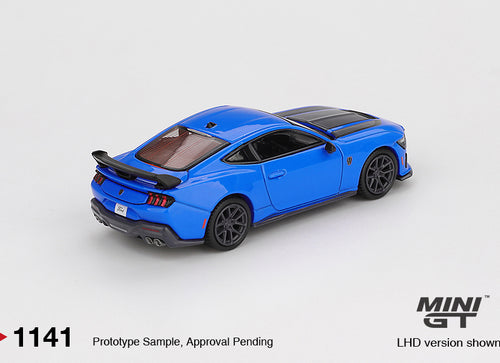 Load image into Gallery viewer, MINI GT #1141 Ford Mustang Dark Horse 2024 Grabber Blue LHD
