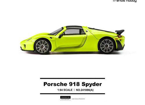 Load image into Gallery viewer, (Pre-order) Trends Hobby 1/64  Diecast Porsche 918 Spyder - Acid Green Model Car
