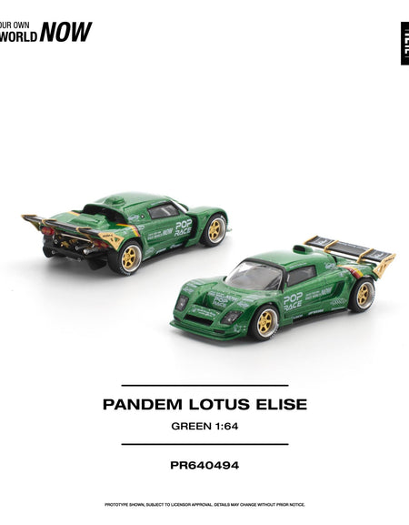 (Pre-order) POPRACE 1/64 - PANDEM LOTUS ELISE GREEN Removeable Front and Rear