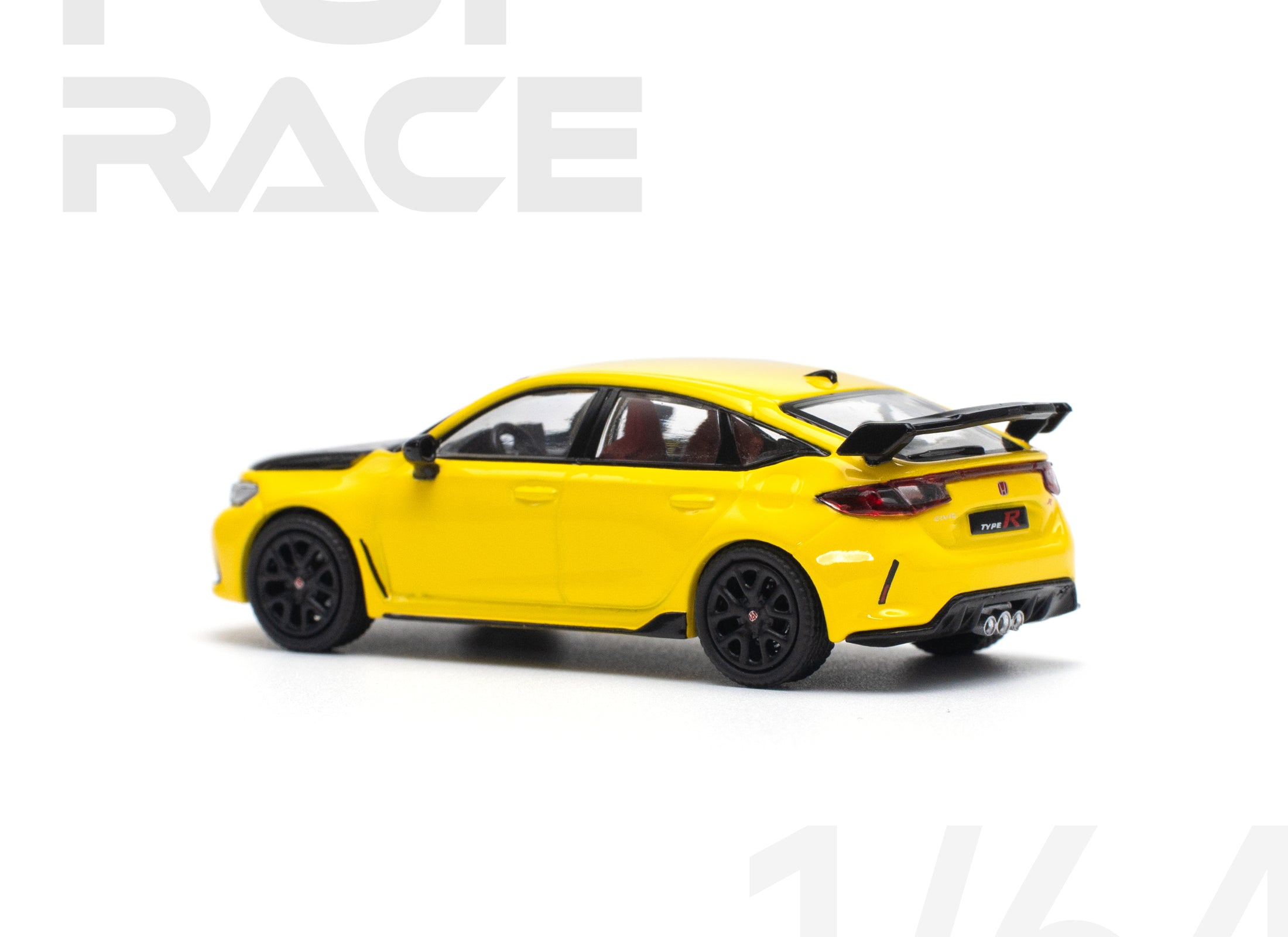 POPRACE 1/64 HONDA CIVIC FL5 TYPE-R SUNLIGHT YELLOW Model Car