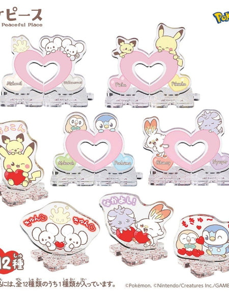 Takara Tomy Pokemon PokePeace Acrylic Stands that Connect Together Mellow Heart