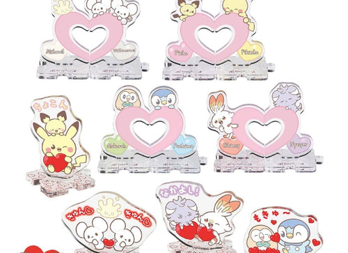 Load image into Gallery viewer, Takara Tomy Pokemon PokePeace Acrylic Stands that Connect Together Mellow Heart
