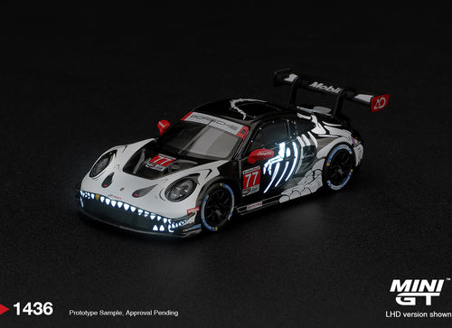 Load image into Gallery viewer, (Pre-order) Mini GT #1436 Porsche 911 GT3 R (992) #77 AO Racing Skeleton Rexy BL

