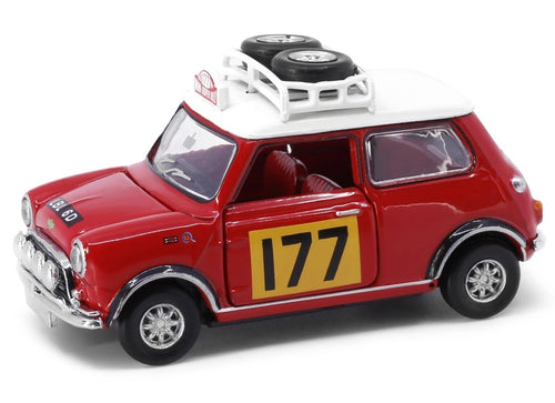 Load image into Gallery viewer, TINY Hong Kong #177 Mini Cooper Rally Red Mk1 Scale 1:50 Diecast Mini  Car
