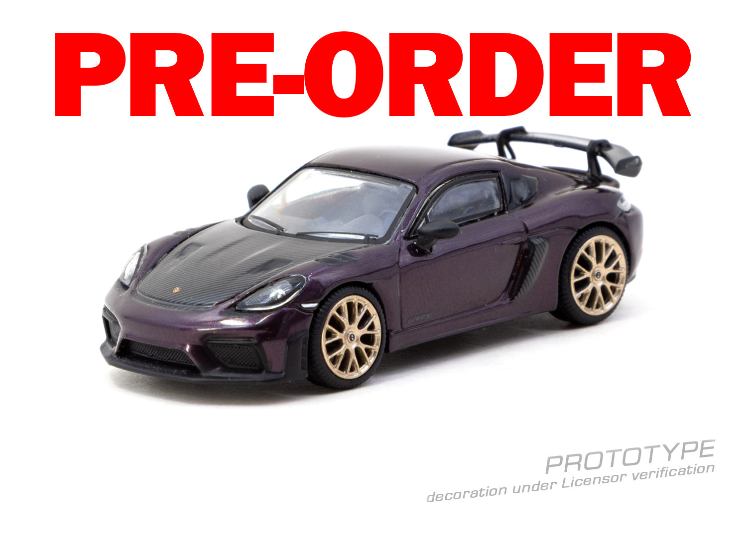 (Pre-order) Tarmac Works 1/64 Porsche Cayman GT4RS Amethyst Metallic Model Car