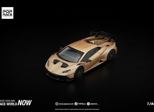 Load image into Gallery viewer, (Pre-order) POPRACE 1/64 LAMBORGHINI HURACAN STO MATTE GOLD #PR640413 Model Car

