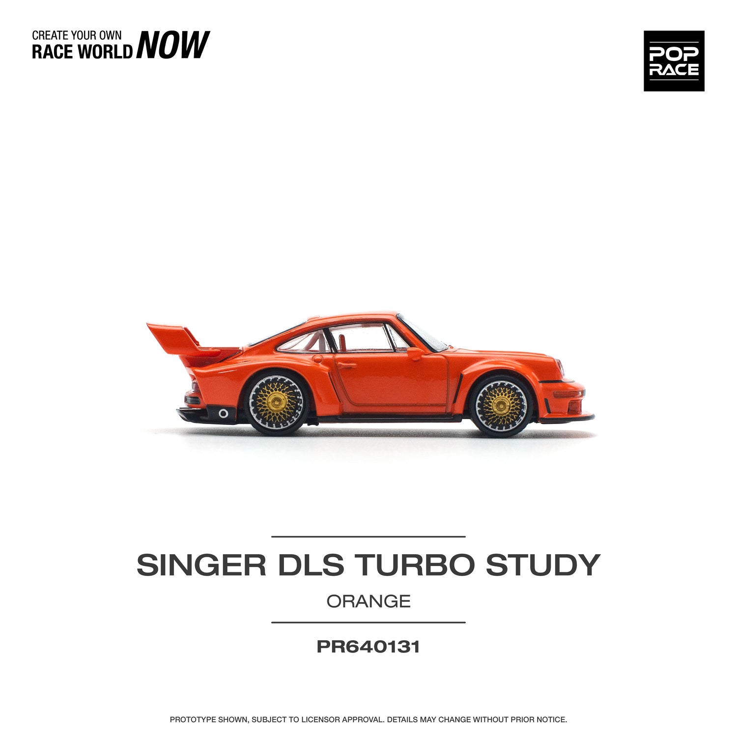 POPRACE 1/64 SINGER DLS TURBO (TRACK) ORANGE *New Tooling Model Car