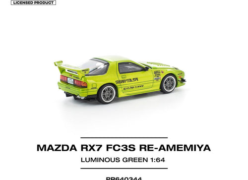 Load image into Gallery viewer, (Pre-order) POPRACE 1/64 MAZDA RX7 FC3S RE-AMEMIYA LUMINOUS GREEN Diecast Car
