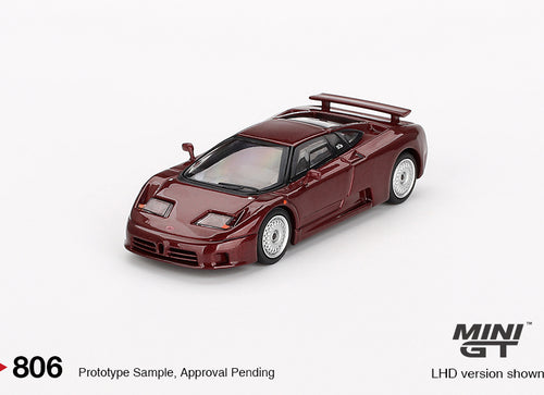 Load image into Gallery viewer, Mini GT #806 1:64 Bugatti EB110 GT Dark Red Metallic Model Car
